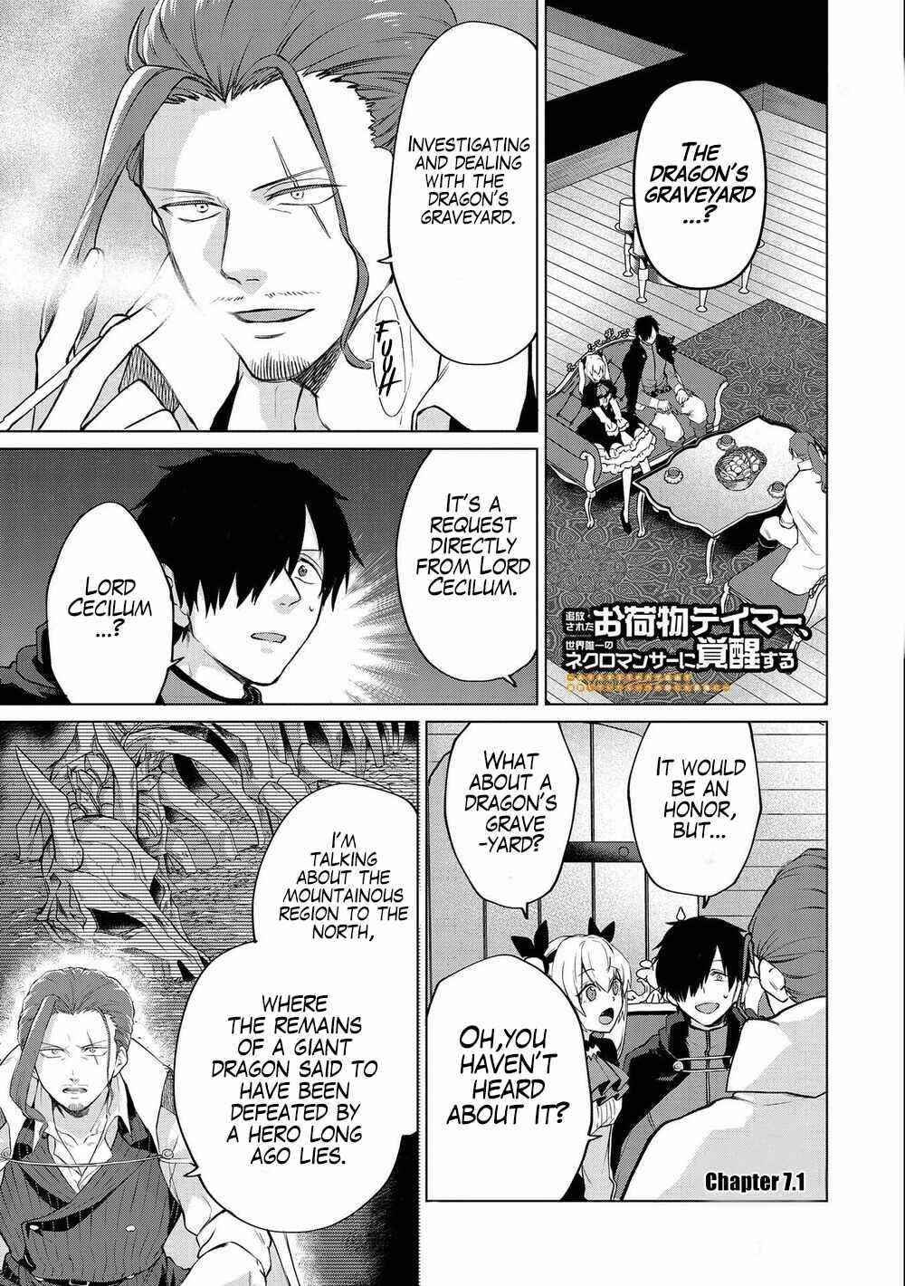 Tsuihou Sareta Onimotsu Tamer, Sekai Yuiitsu no Necromancer ni Kakusei Suru Chapter 7.1 - Page 1